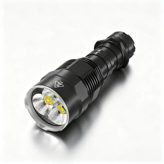 Dual-Beam Flashlight: 9900/6000 Lumen, 5000mAh, IP68, USB-C Charging & 14hr Runtime