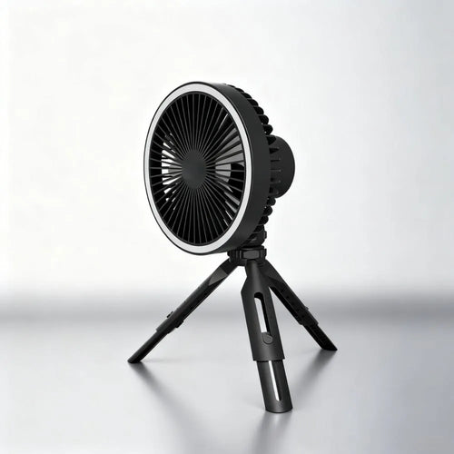 3-in-1 Fan with LED Light & 10,000mAh Power Bank - 27h Runtime, Fast Charging