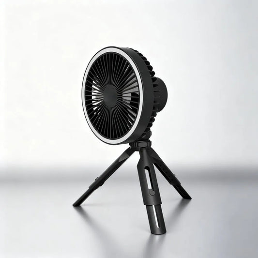 3-in-1 Fan with LED Light & 10,000mAh Power Bank - 27h Runtime, Fast Charging